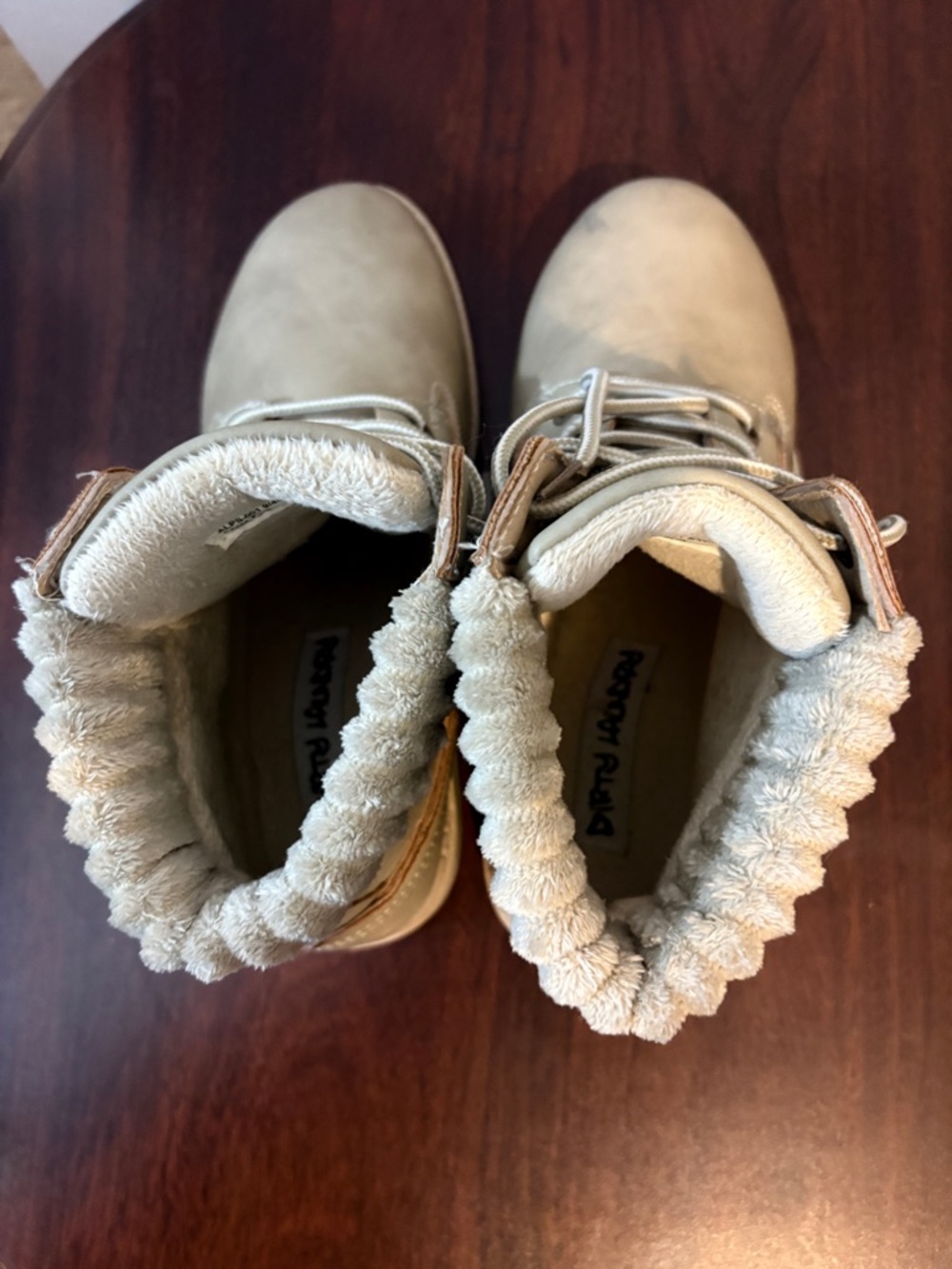 Dirty Laundry Cream Shearling-Lined High-Top Sneakers - Picture 4 of 6